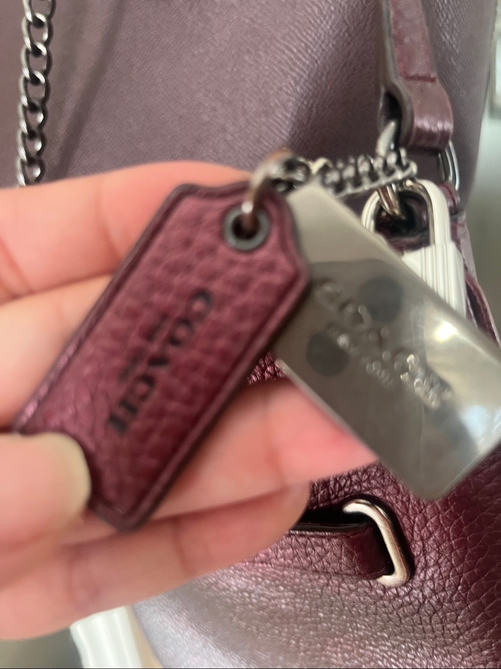 Coach Two-Piece Tote and Crossbody in Burgundy bag. - Picture 6 of 14